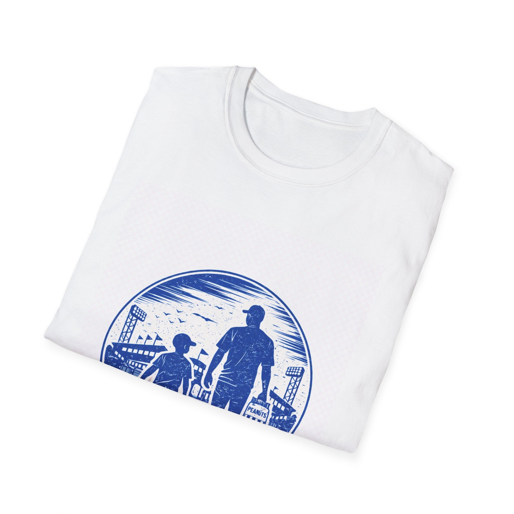 Father and Son Walking to Ballgame- Chicago NL Colors