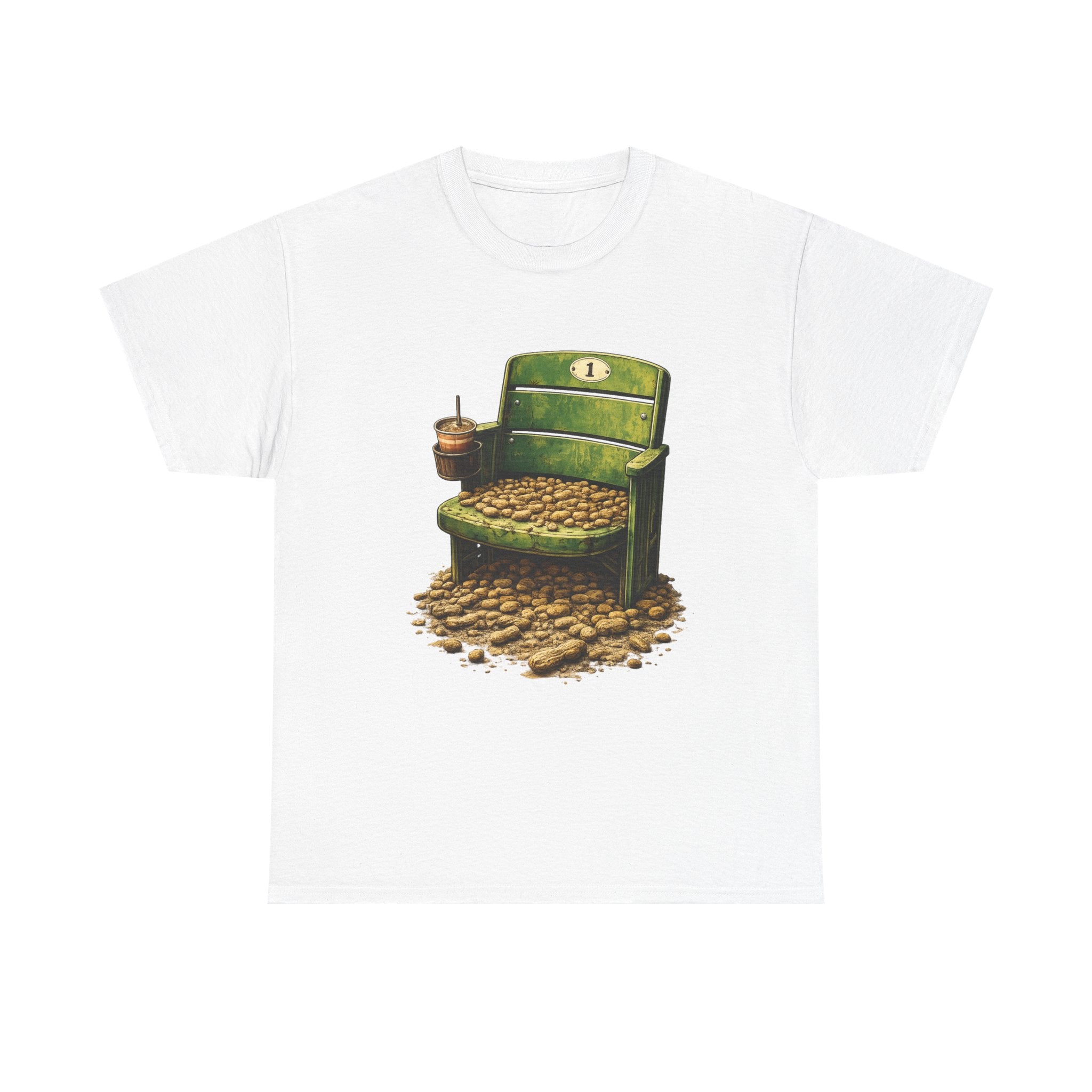 Baseball Stadium Seat - Great Day at the Park — Vintage Green Game Day Chair Graphic T-Shirt